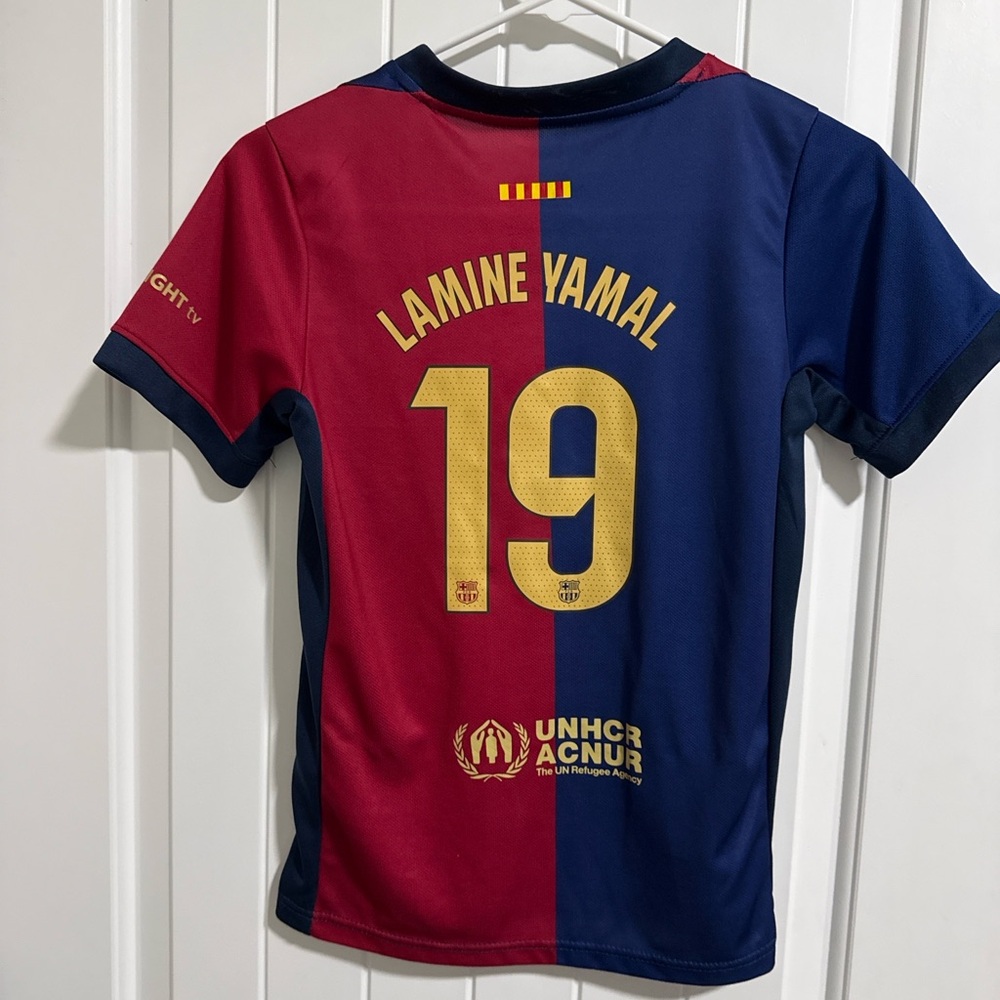 FC Barcelona Kids Lamine Yamal #19 Home Jersey - Red & Blue